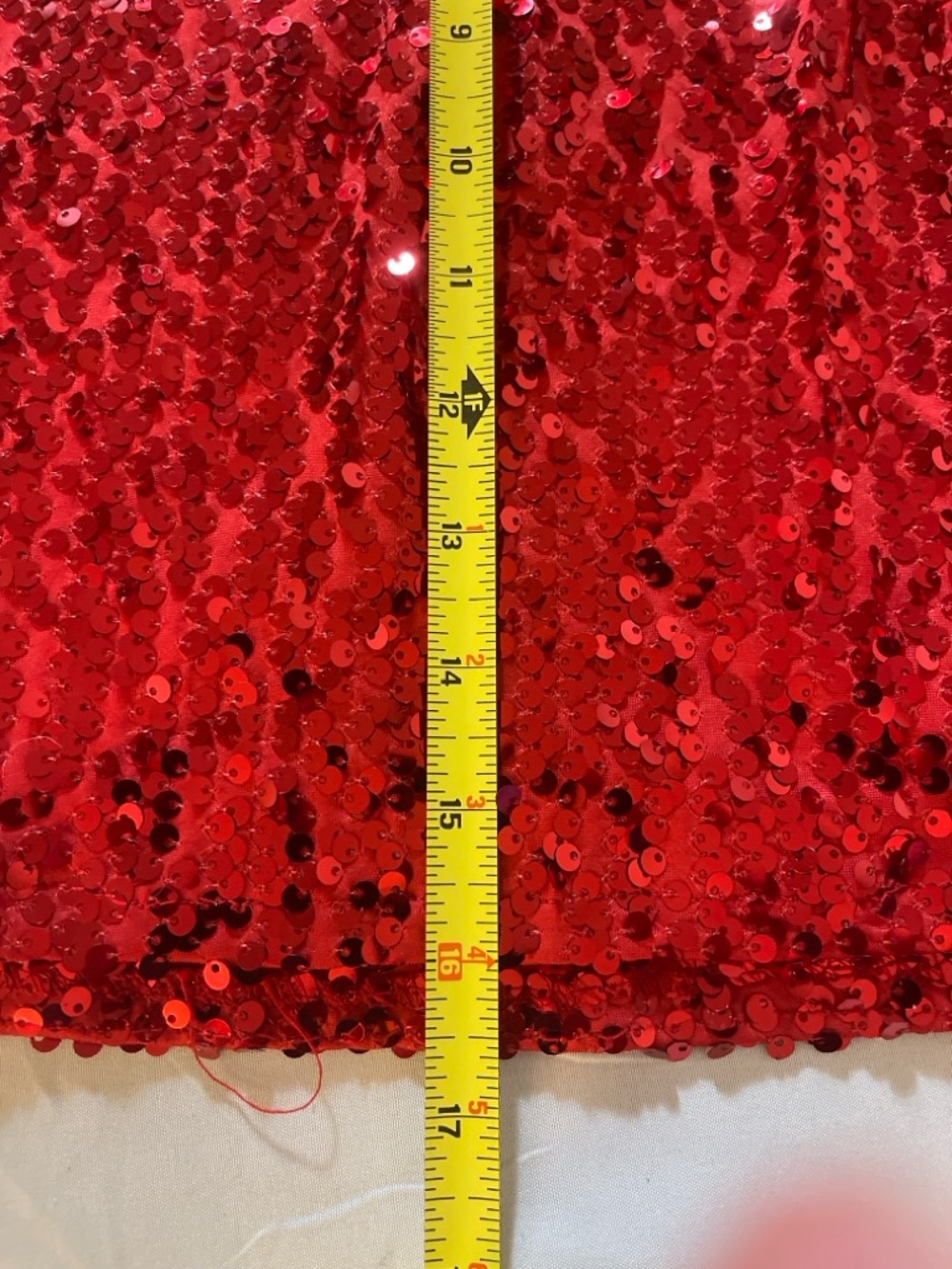 Love On A Hanger Red Sequin Mini Skirt Women’s Large Stretch Party Club Holiday - Picture 5 of 9